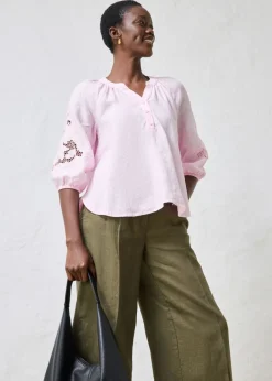 Best Túnica de lino puro Mujer Premium|Camisas Y Blusas