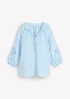 New Túnica de lino puro Mujer Premium|Camisas Y Blusas