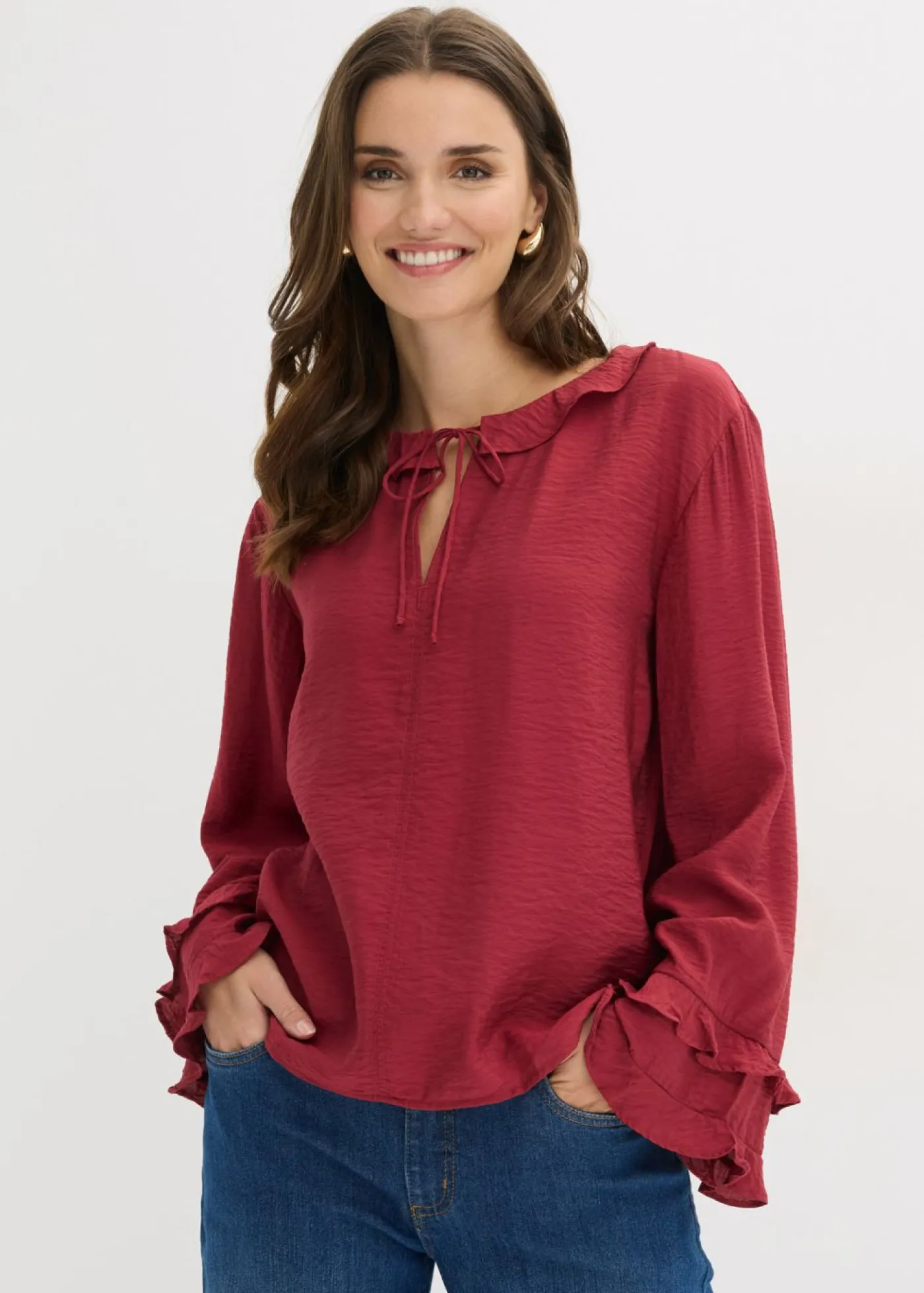 Túnica de mezcla de viscosa fina Mujer Camisas Y Blusas