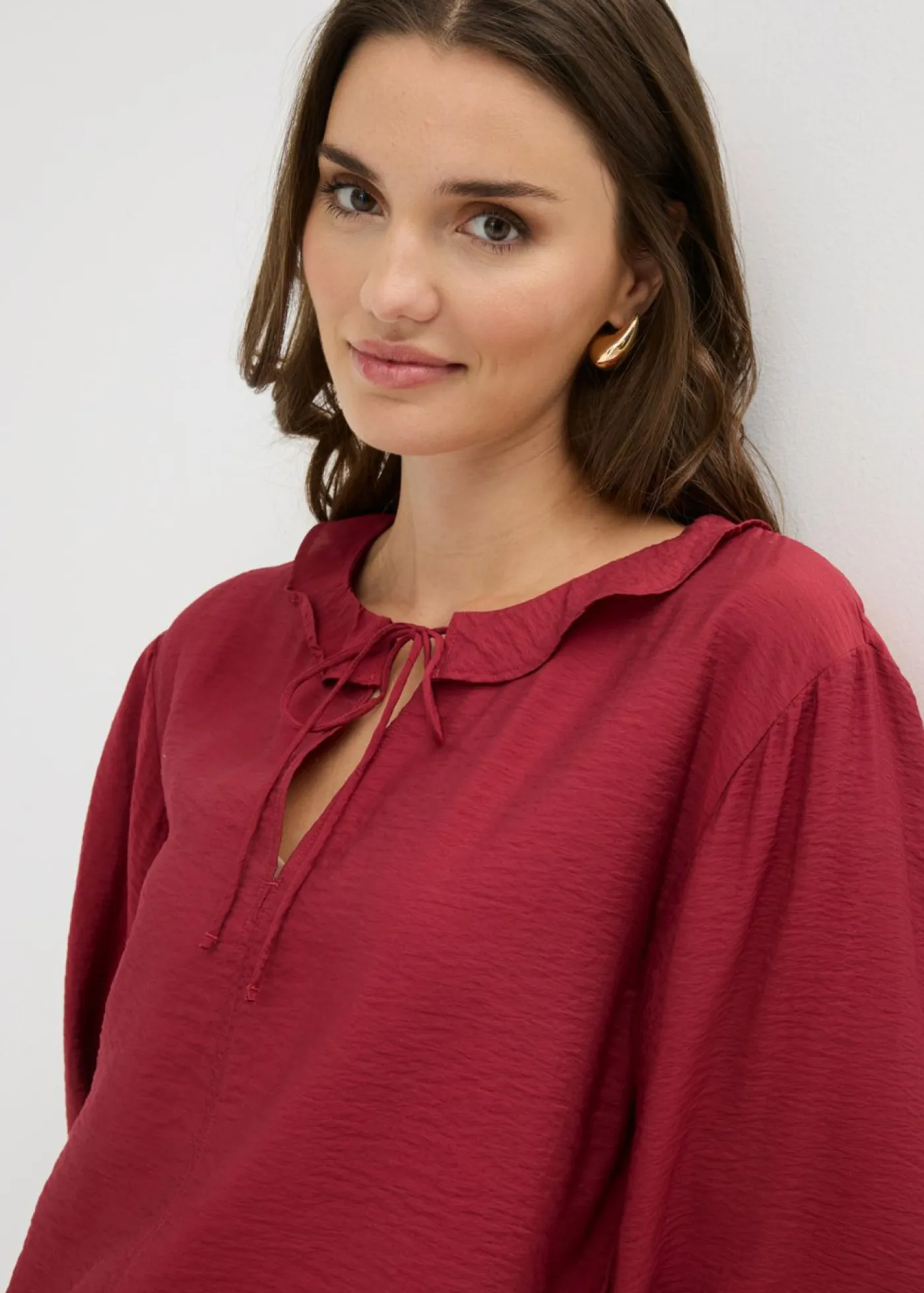 Túnica de mezcla de viscosa fina Mujer Camisas Y Blusas