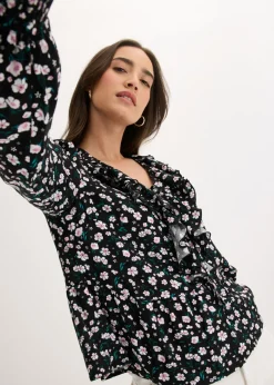 Túnica de mezcla de viscosa fina Mujer Camisas Y Blusas|Novedades