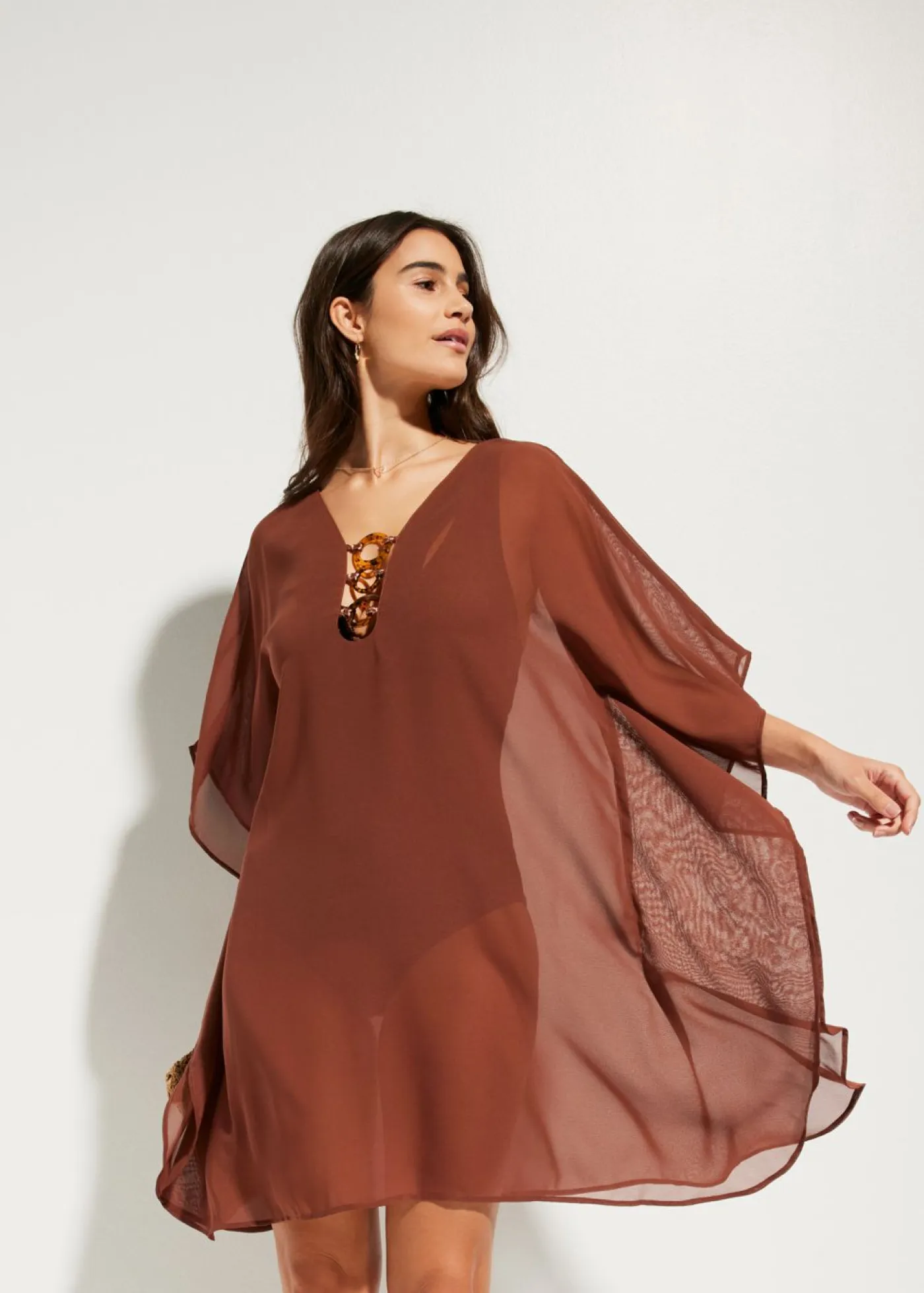 Online Túnica de playa de gasa ligera Mujer Ropa De Playa|Novedades