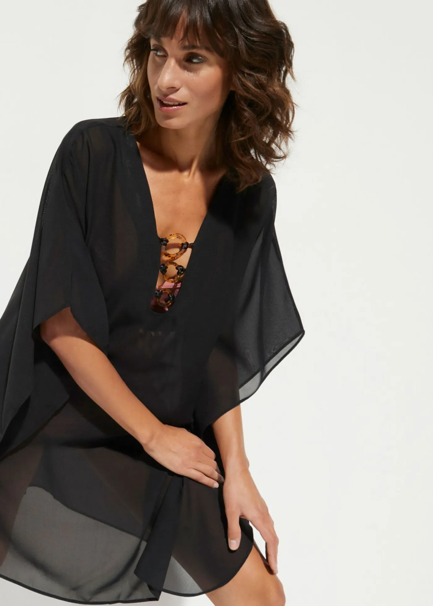 Sale Túnica de playa de gasa ligera Mujer Ropa De Playa|Novedades