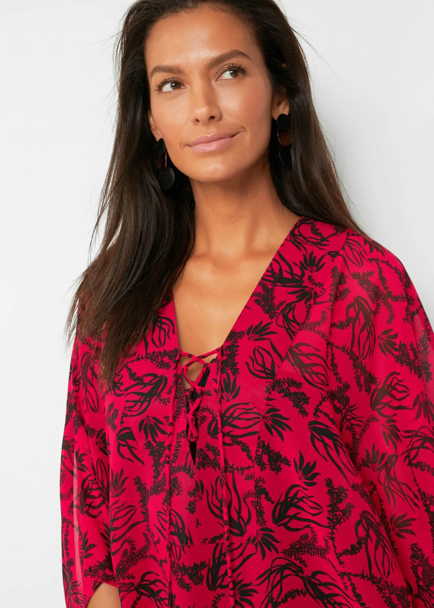 Online Túnica de playa de gasa ligera Mujer Ropa De Playa|Camisas Y Blusas