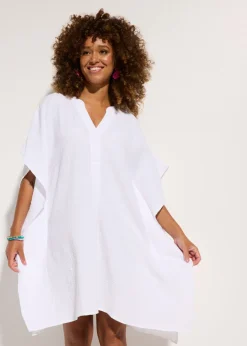 Online Túnica de playa de muselina vaporosa Mujer Ropa De Playa|Vestidos