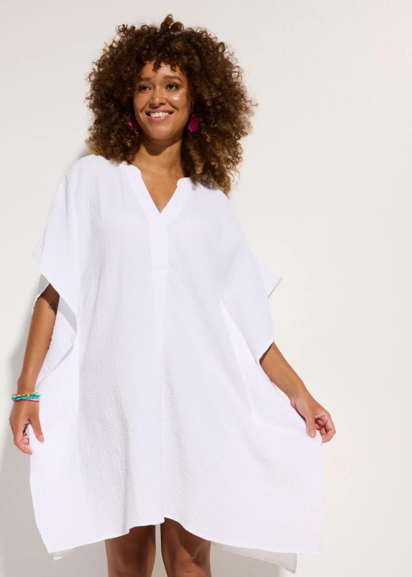 Online Túnica de playa de muselina vaporosa Mujer Ropa De Playa|Vestidos