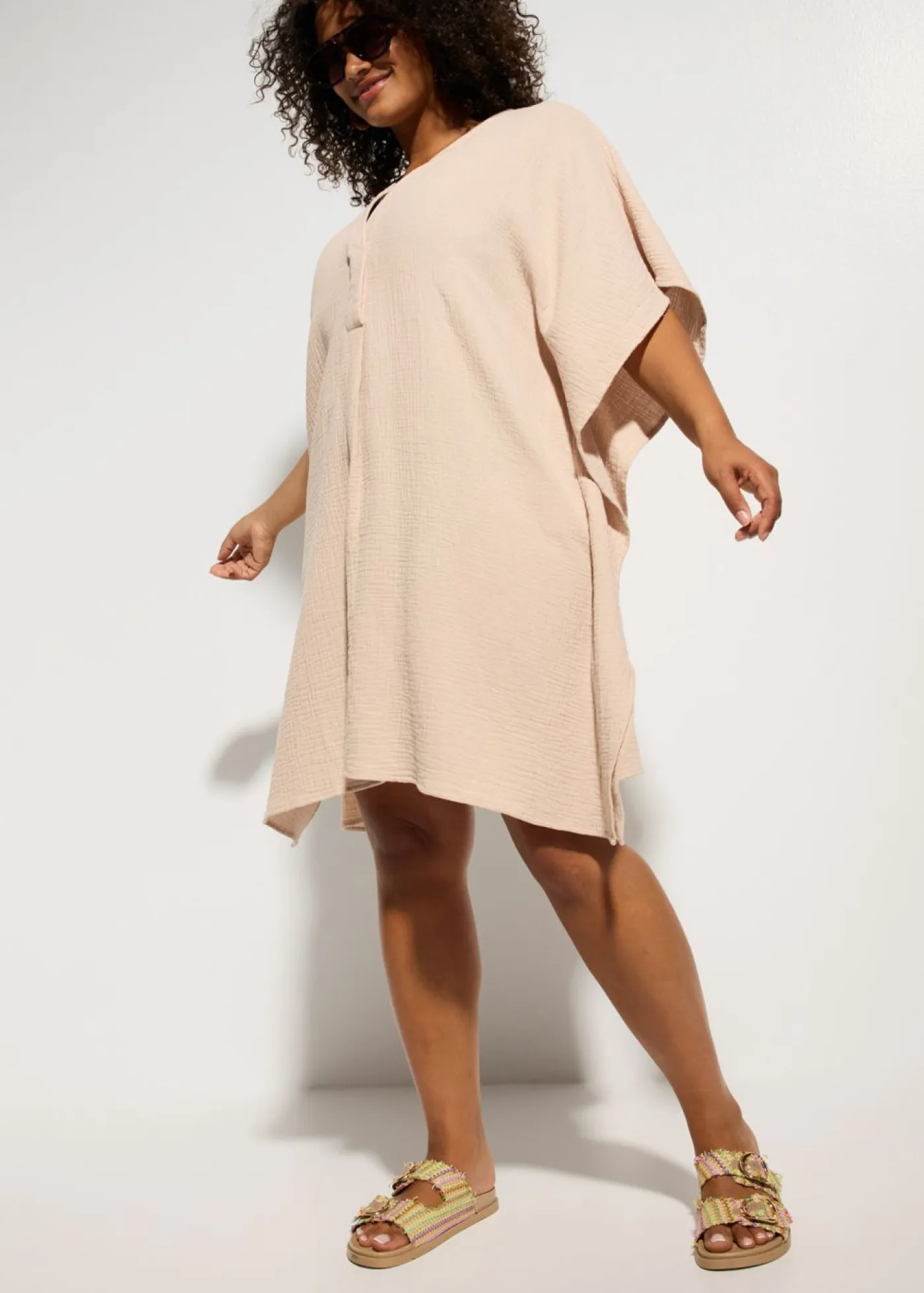 Túnica de playa de muselina vaporosa Mujer Ropa De Playa|Vestidos
