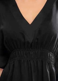Outlet Túnica de playa transparente con escote en V Mujer Ropa De Playa|Camisas Y Blusas