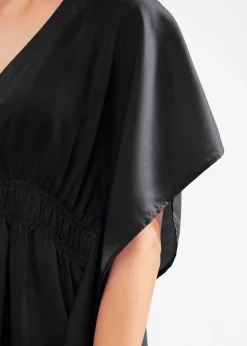 Outlet Túnica de playa transparente con escote en V Mujer Ropa De Playa|Camisas Y Blusas