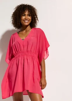 New Túnica de playa transparente con escote en V Mujer Ropa De Playa|Camisas Y Blusas