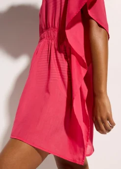 New Túnica de playa transparente con escote en V Mujer Ropa De Playa|Camisas Y Blusas