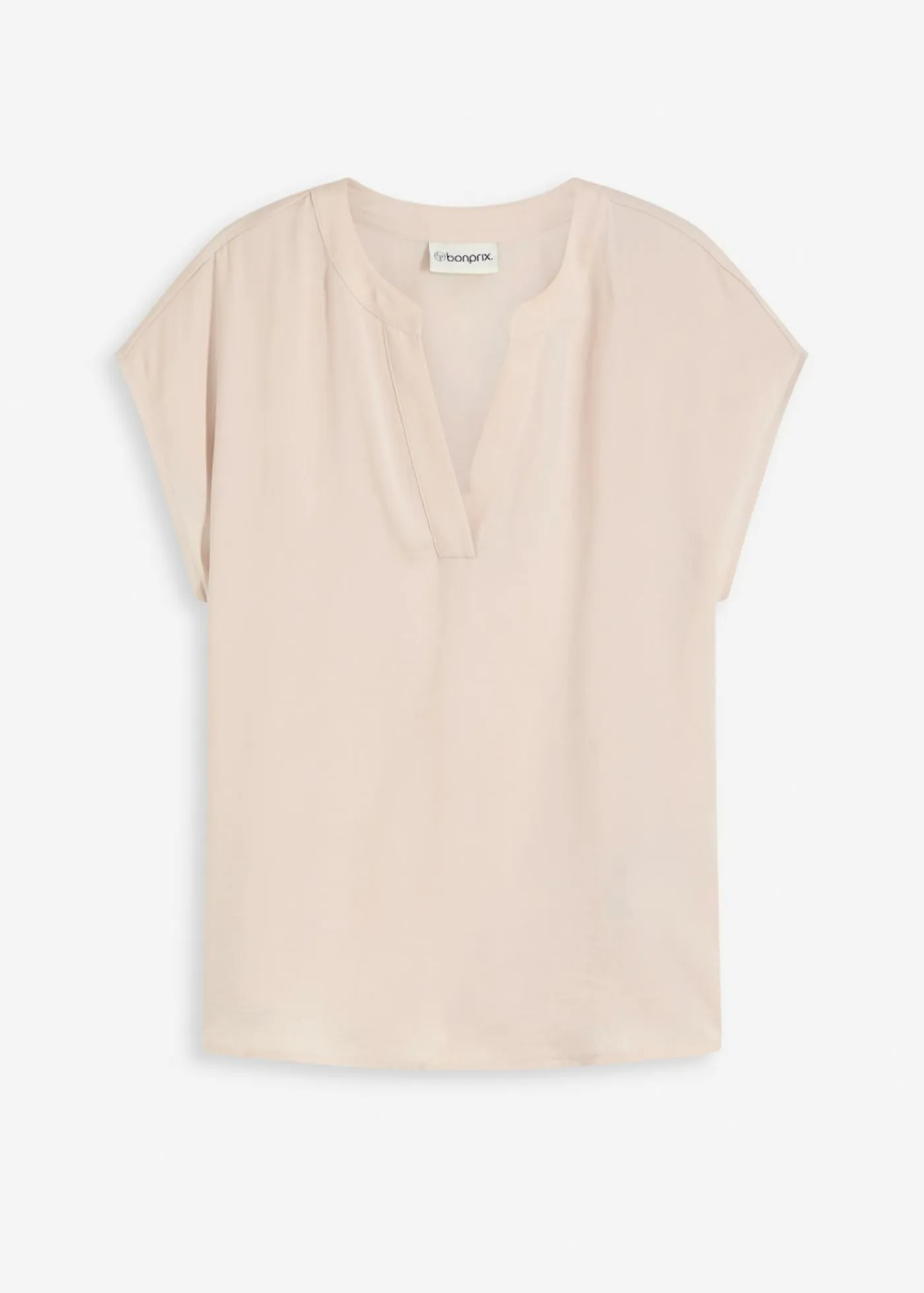 Discount Túnica holgada de satén de manga corta con hombros caídos Mujer Camisas Y Blusas