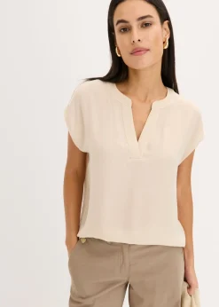 Discount Túnica holgada de satén de manga corta con hombros caídos Mujer Camisas Y Blusas