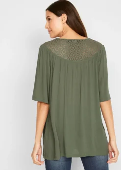 Online Túnica larga con efecto arrugado media manga Mujer Camisas Y Blusas