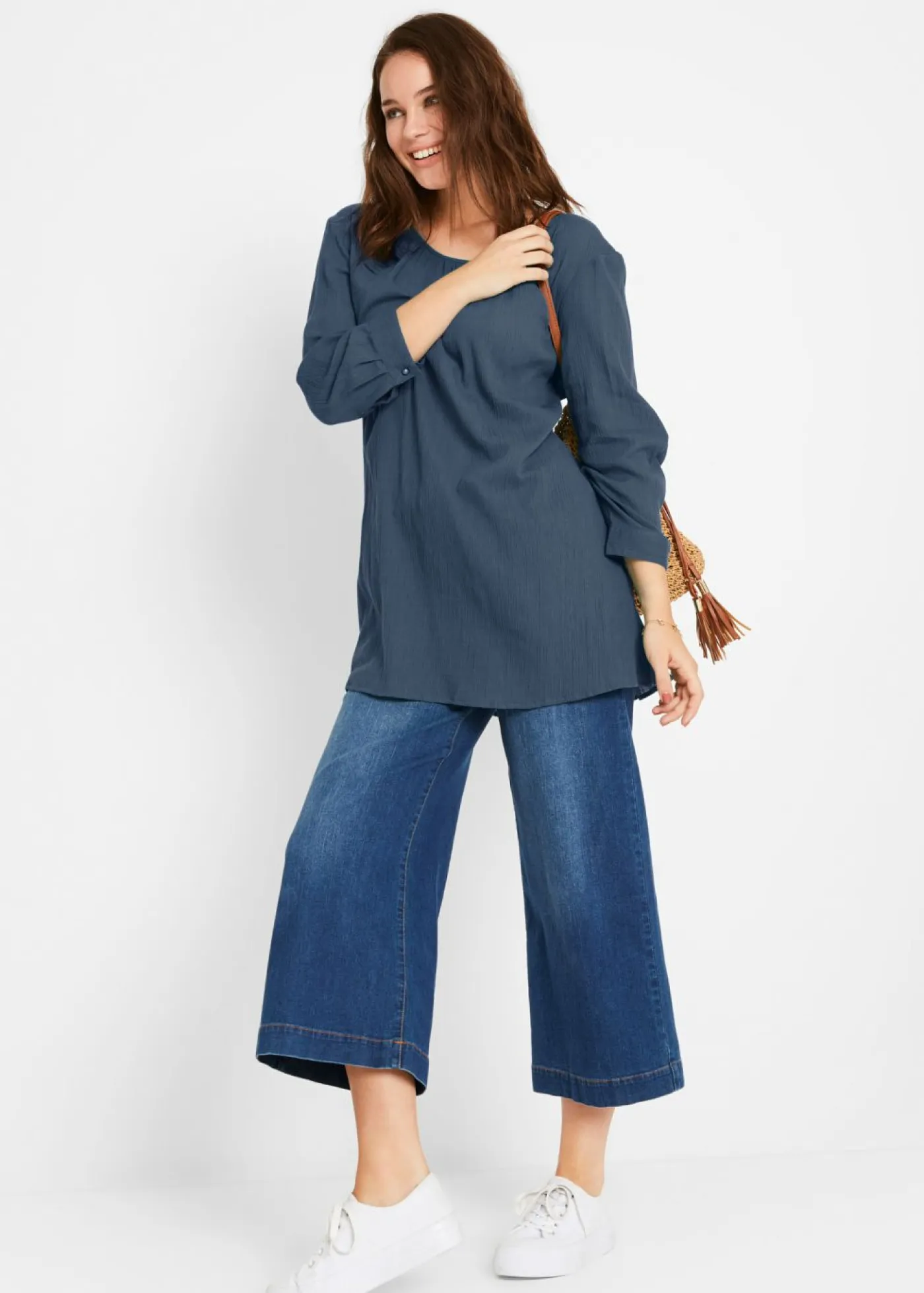 Sale Túnica larga de algodón Mujer Camisas Y Blusas|Novedades