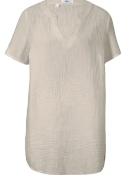 Hot Túnica larga de muselina de algodón puro Mujer Camisas Y Blusas