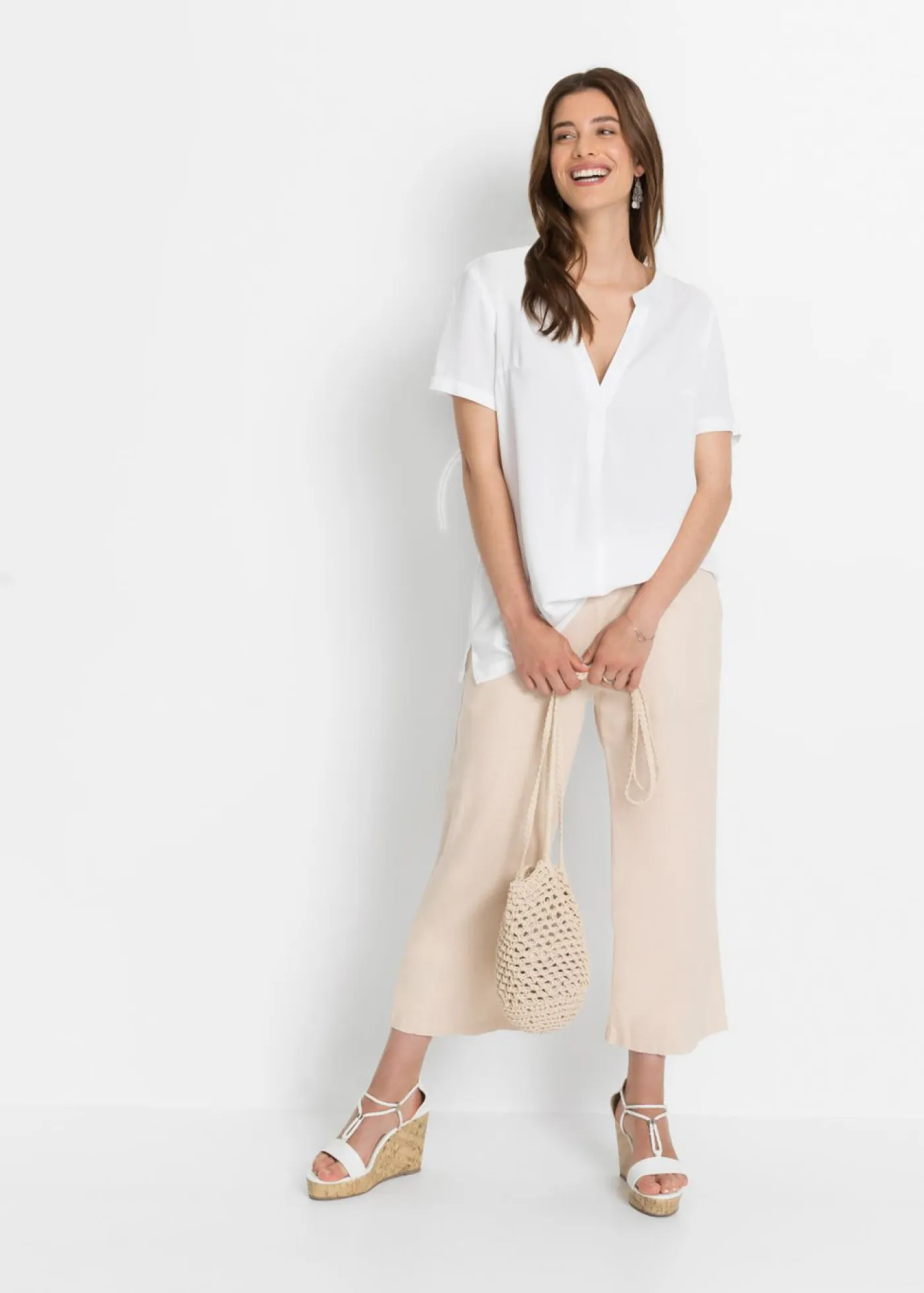 Túnica larga de viscosa sostenible Mujer Camisas Y Blusas