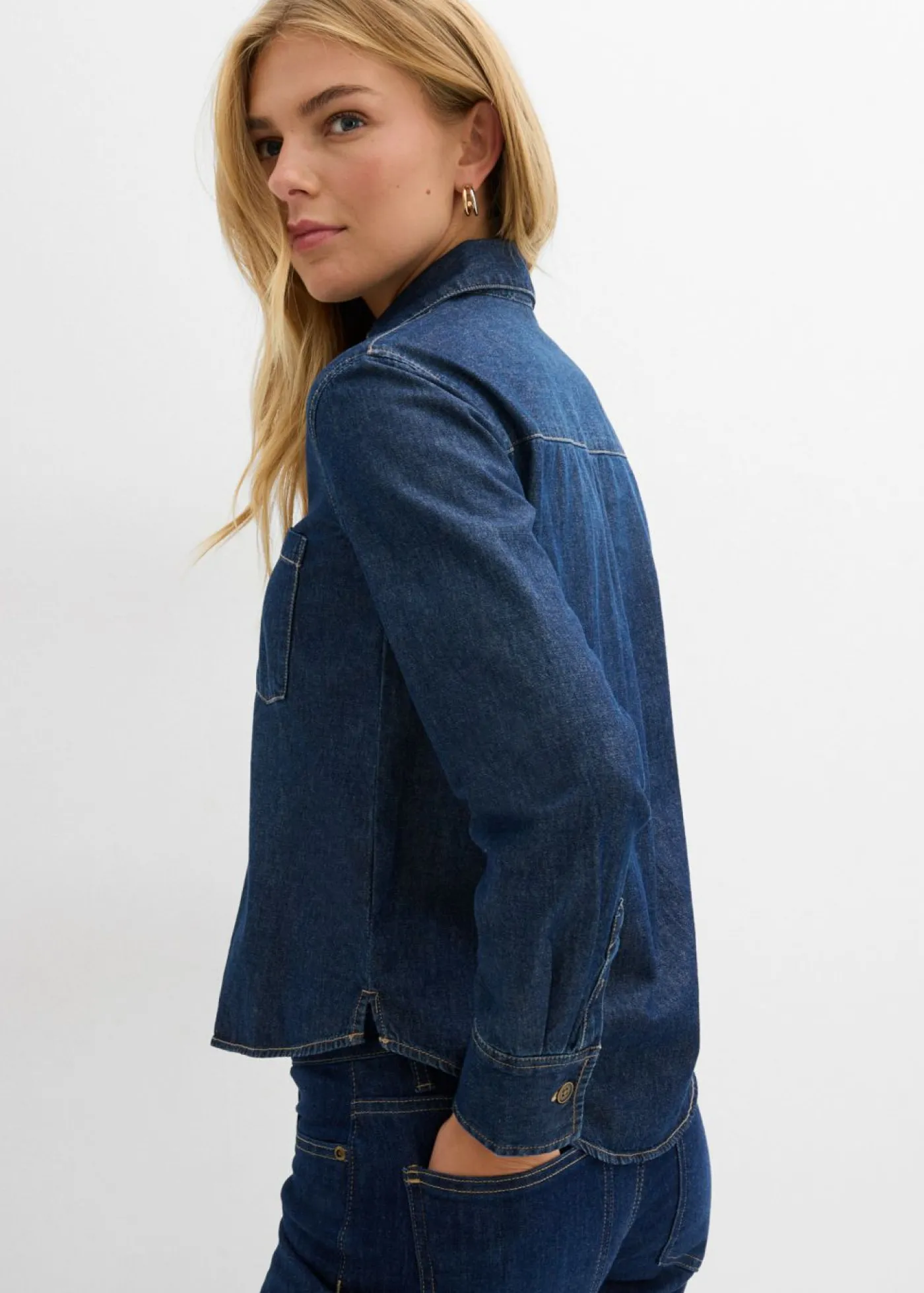 Sale Túnica vaquera de algodón orgánico puro Mujer Camisas Y Blusas