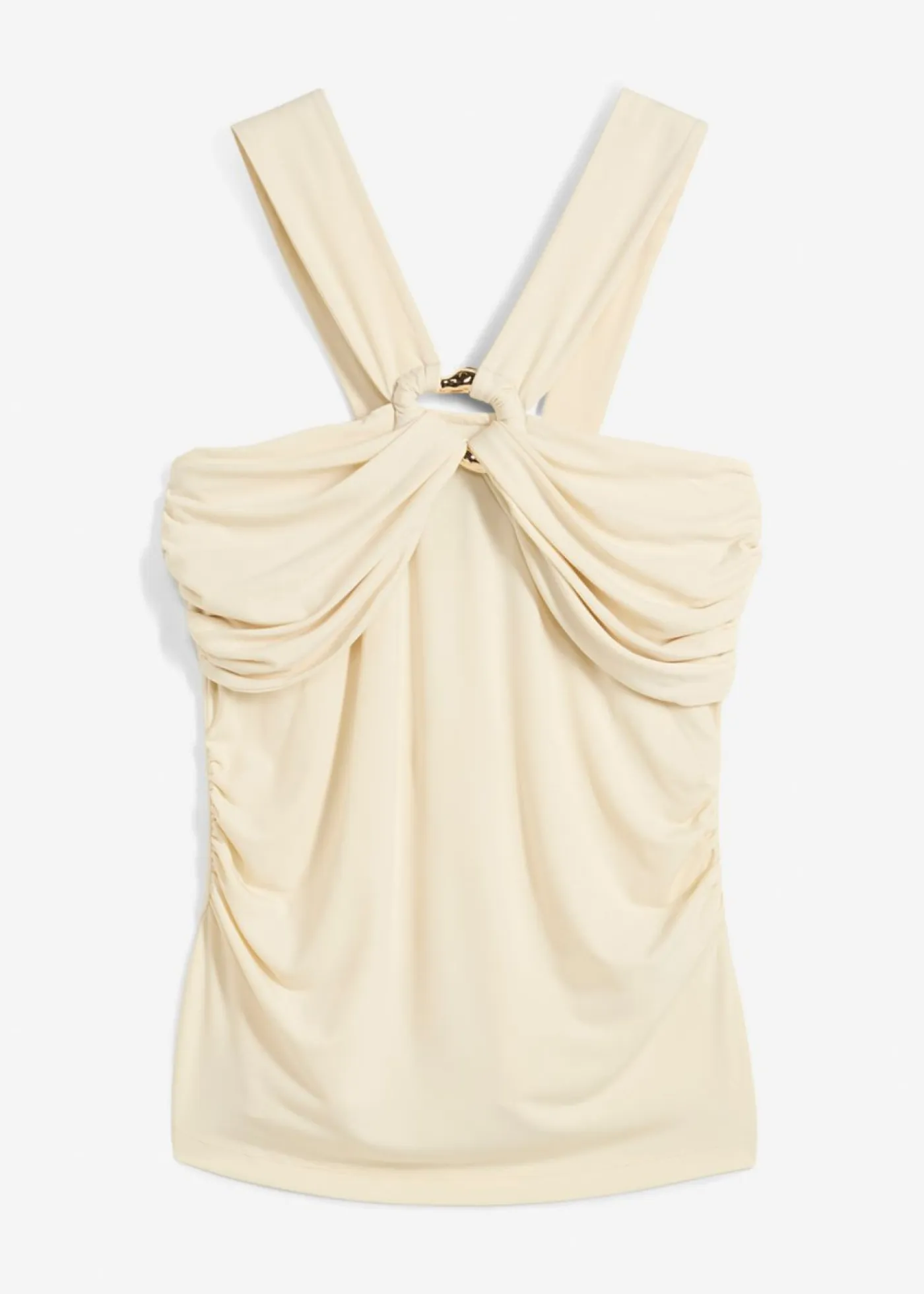 Top anudado al cuello con hebilla decorativa Mujer Camisetas