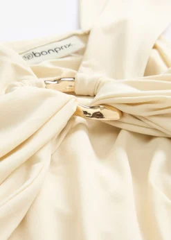 Top anudado al cuello con hebilla decorativa Mujer Camisetas