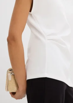 New Top asimétrico de cómodo tejido de neopreno Mujer Esenciales|Camisetas