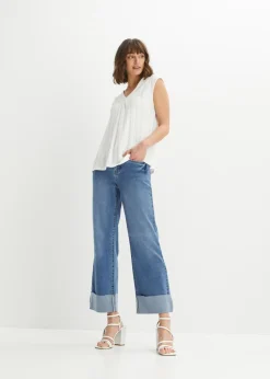 Top con bordado calado Mujer Camisetas|Novedades
