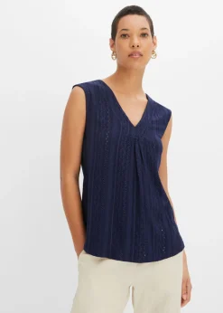 Sale Top con bordado calado Mujer Camisetas|Novedades