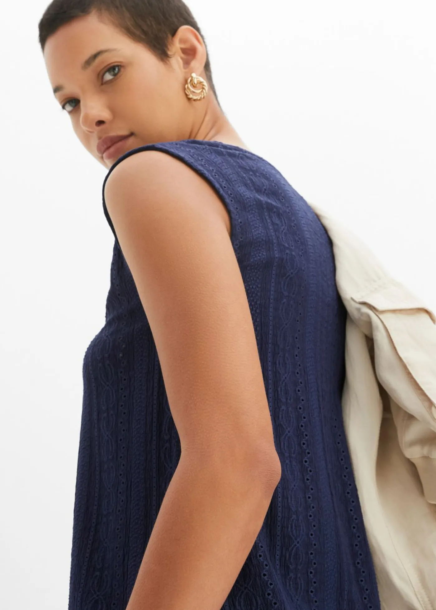 Sale Top con bordado calado Mujer Camisetas|Novedades