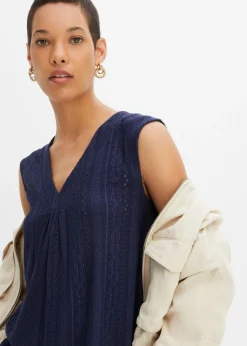 Sale Top con bordado calado Mujer Camisetas|Novedades