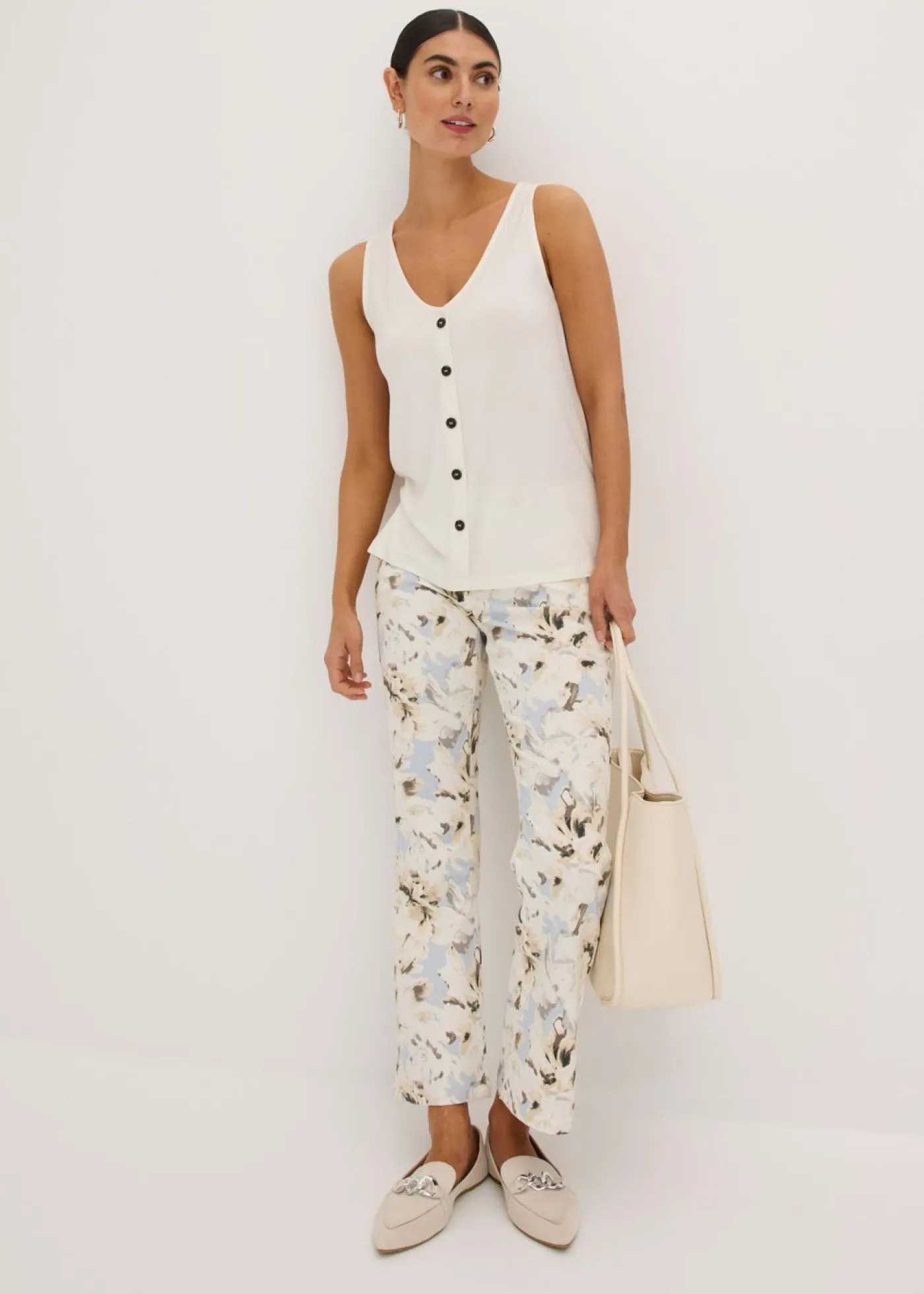 New Top con botones Mujer Camisetas