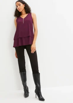 New Top con cremallera Mujer Camisas Y Blusas|Camisetas