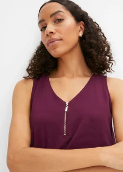 New Top con cremallera Mujer Camisas Y Blusas|Camisetas