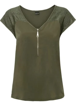 Sale Top con hombros de encaje Mujer Camisetas