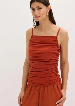 Hot Top con tirantes finos y fruncidos Mujer Camisetas