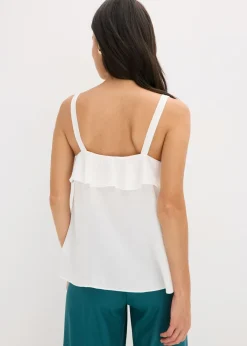 Outlet Top con tirantes finos y satén brillante Mujer Camisas Y Blusas|Camisetas