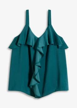 Online Top con tirantes finos y satén brillante Mujer Camisas Y Blusas|Camisetas