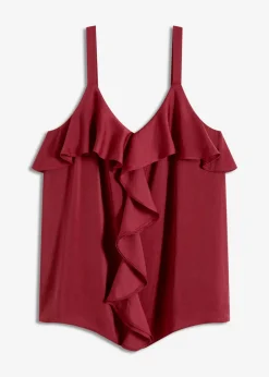Best Top con tirantes finos y satén brillante Mujer Camisas Y Blusas|Camisetas