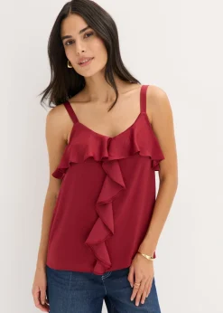 Best Top con tirantes finos y satén brillante Mujer Camisas Y Blusas|Camisetas