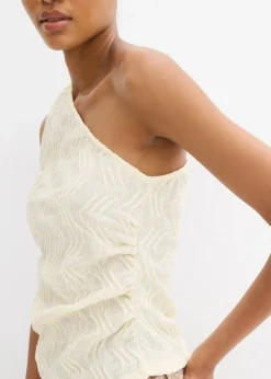 Discount Top con un hombro al descubierto de aspecto estructurado Mujer Camisetas