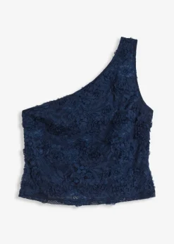 Discount Top con un hombro al descubierto y bordado Mujer Camisetas
