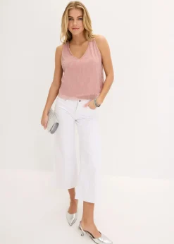 Outlet Top corto con escote pronunciado Mujer Camisetas