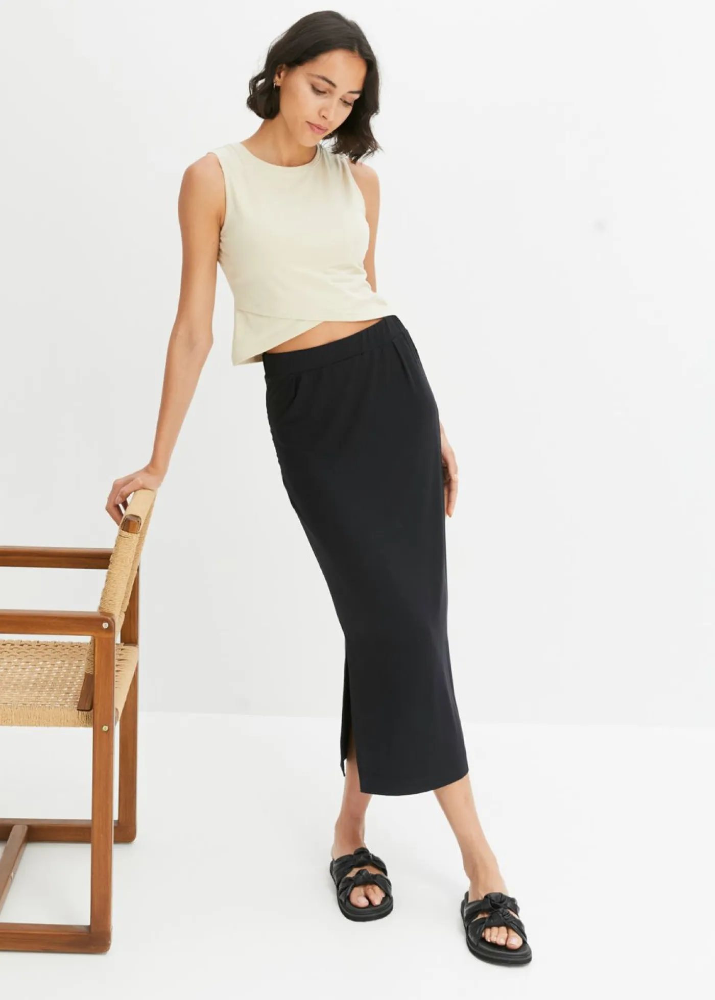 Top corto de suave mezcla de algodón Mujer Camisetas