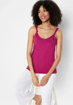 Clearance Top de algodón con detalle de nudo Mujer Camisetas