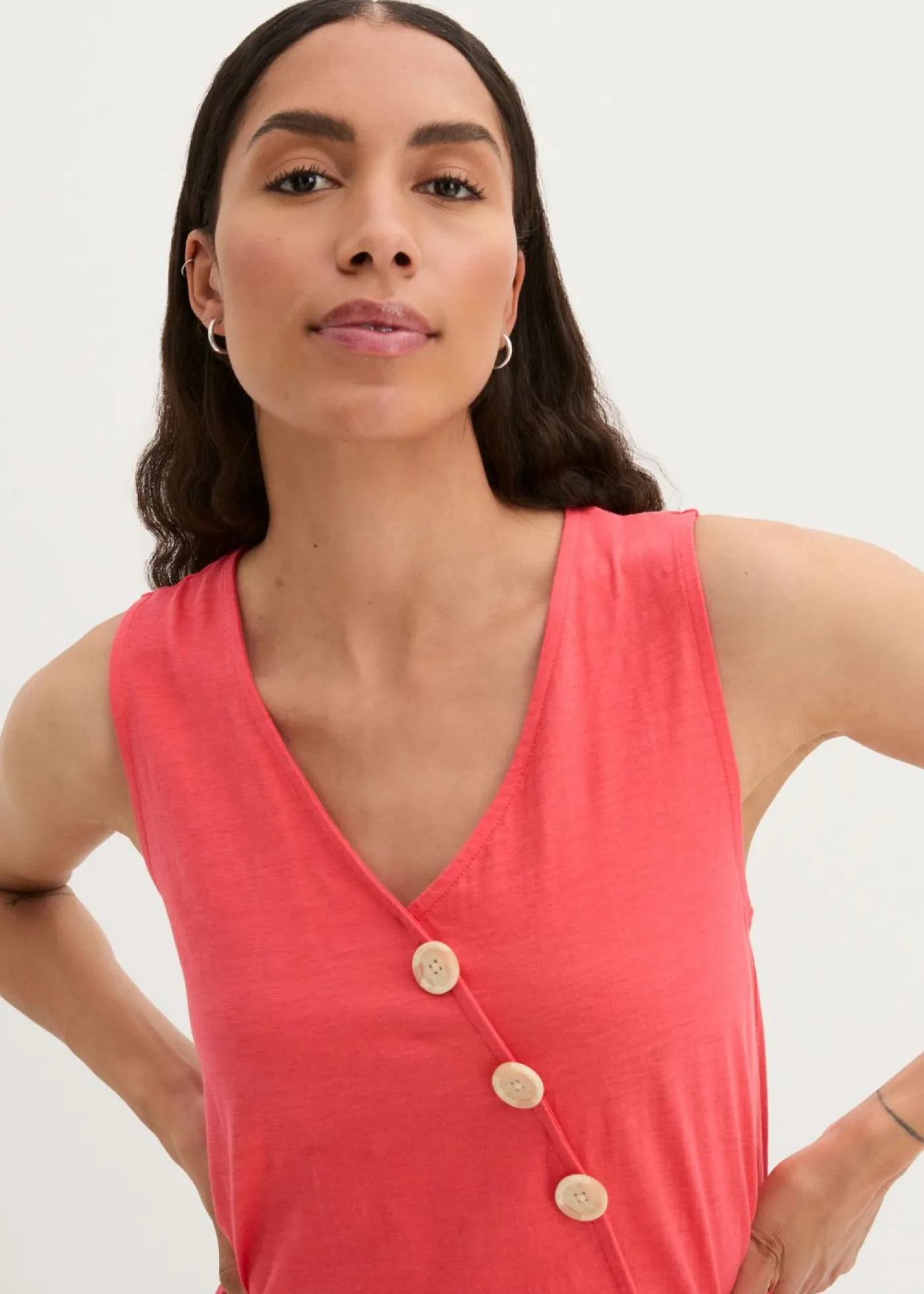 Discount Top de algodón con diseño cruzado y cintura elástica Mujer Camisas Y Blusas|Camisetas