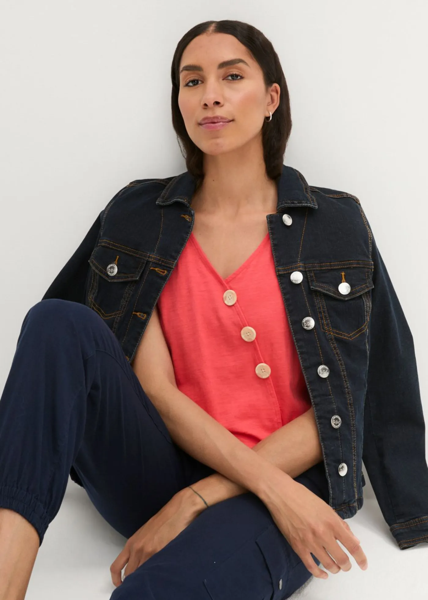 Discount Top de algodón con diseño cruzado y cintura elástica Mujer Camisas Y Blusas|Camisetas