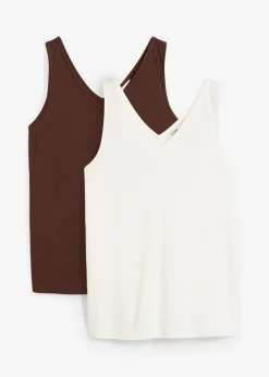 Clearance Top de algodón orgánico puro (2 unidades) Mujer Camisetas Interiores|Básicos