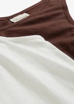 Clearance Top de algodón orgánico puro (2 unidades) Mujer Camisetas Interiores|Básicos