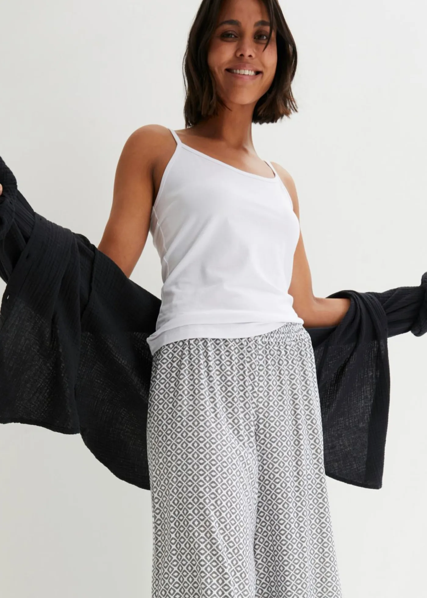 Best Top de algodón orgánico puro con tirantes finos (2 unidades) Mujer Camisetas Interiores|Básicos