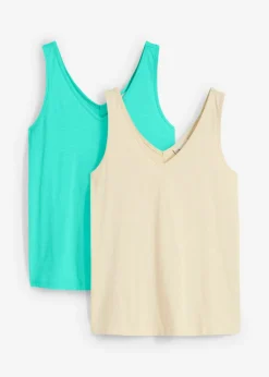 Clearance Top de algodón orgánico puro (2 unidades) Mujer Camisetas Interiores|Básicos