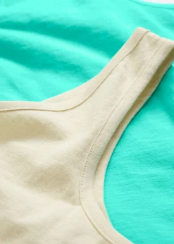Clearance Top de algodón orgánico puro (2 unidades) Mujer Camisetas Interiores|Básicos